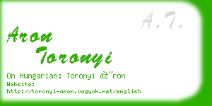 aron toronyi business card